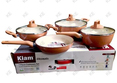 Kiam 7 Piece Ceramic Granite Non Stick Cookware Set (Induction Bottom)_img_0