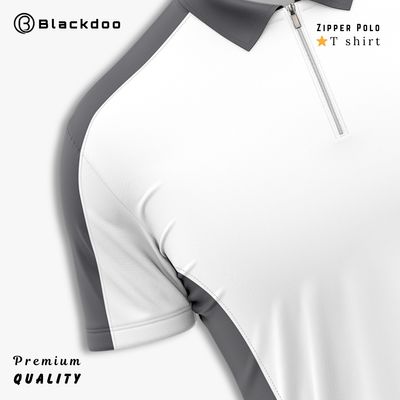 Premium Zipper Polo T-shirt - (WHITE)_img_2
