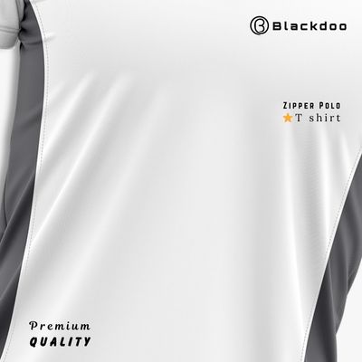 Premium Zipper Polo T-shirt - (WHITE)_img_3