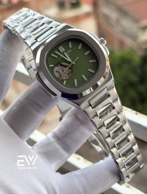 PATEK PHILLIPE AUTOMATIC GREEN DIAL SILVER CASE_img_0