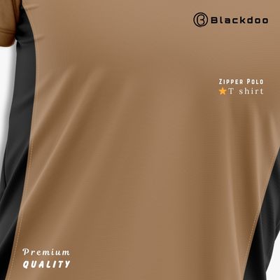 Premium Zipper Polo T-shirt - (BISCUIT)_img_3