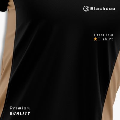 Premium Zipper Polo T-shirt - (BLACK)_img_3