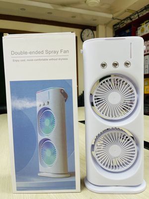 3 in 1 Double Head Led Light Water Spray Portable Ice Mist Cooling Fan_img_0