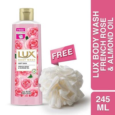 Lux Body Wash French Rose & Almond Oil With Free Loofah_img_0