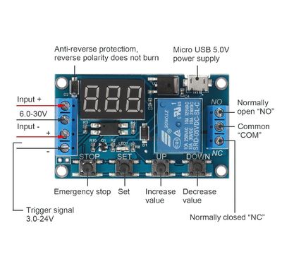DIY Incubator Turning Motor Controller Timer Module 5–30V 10A Relay_img_1