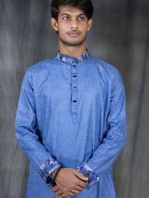 Samsung Cotton Royal Blue Panjabi - 499_img_1