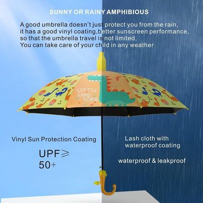Kids Cartoon Printed Waterproof & UV Protection Transparent Plastic Cover Umbrella_img_2