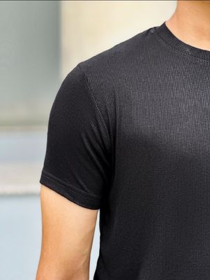2 pice Combo -5-2x2 Ribbed Cotton-Viscose Solid Crew Tee_img_2