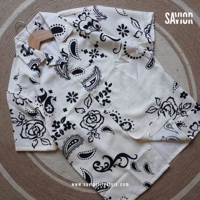 Nokshi Print Drop Shoulder Cuban Shirt_img_0