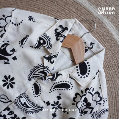 Nokshi Print Drop Shoulder Cuban Shirt_img_3