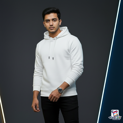 Exclusive Winter White Solid Hoodie_img_4