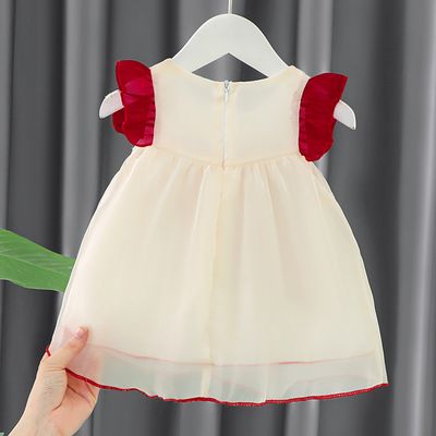 Baby Girl Ruffle Sleeve Big Bow Summer Party Dress (6 Months – 3 Years)_img_3