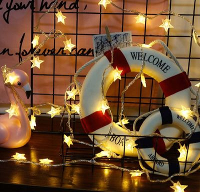 LED Star String Fairy Lights - Golden 1.8 cm_img_1