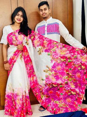 Sharee Panjabi Couple with Blouse Piece_img_0