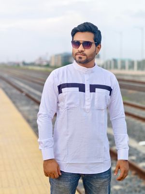 Double pocket contrast katua white color_img_1