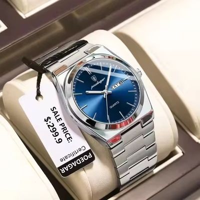 ZAREK POEDAGAR 930 – Ultra-Thin Luminous Quartz Watch with Elegant Gemstone Design