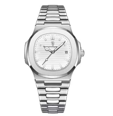 ZAREK POEDAGAR 613 – Square Dial Luxury Quartz Watch for Men | Waterproof, Date Display, Stainless Steel (2024 Edition)_img_4