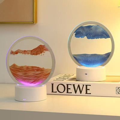 LED Moving Sand Art Table Lamp With 6Color Quicksand Night Light 3D Sandscape Hourglass Bedside Lamps Home Decor Gif-t_img_0