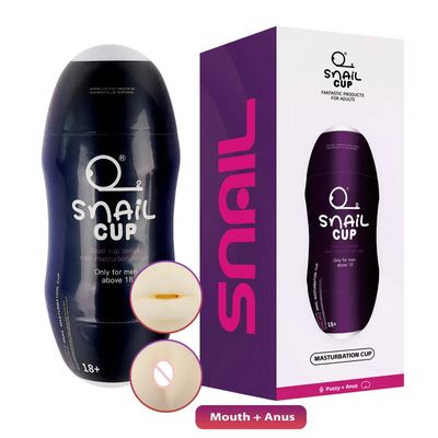 Soft Male Masturbator Cup Dual Channel Oral Sex Pussy Vagina Male Masturbator,Penis Trainer, Sex Toys Adult Goods for Men_img_3