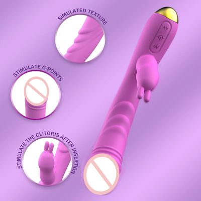 2 in 1 Heating G Spot Rabbit Vibrator For Women Clitoris Nipple Dual Stimulator Vagina Massager,Sex Toys For Female Masturbator_img_8