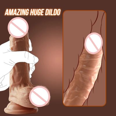 Realistic Dildos for Women Testicles Dildo,Anal Vaginal Stimulation Big Penis Sex Toys for Woman_img_4