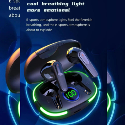 New PRO80 Stereo Bluetooth Headset TWS5.1 Intelligent Touch LED Digital Display Cool Breath Light Game_img_1