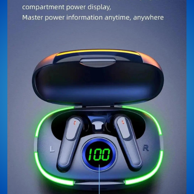 New PRO80 Stereo Bluetooth Headset TWS5.1 Intelligent Touch LED Digital Display Cool Breath Light Game_img_2