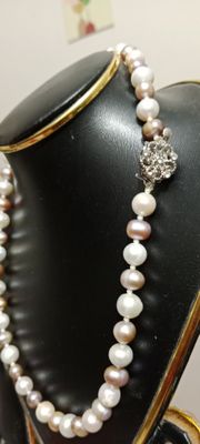 Pearl One layer white & Levender pearl necklace_img_1
