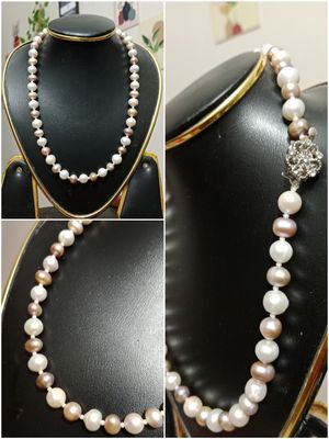 Pearl One layer white & Levender pearl necklace_img_3