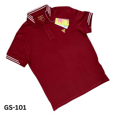 Guess Men's Maroon Polo T-shirt_img_1