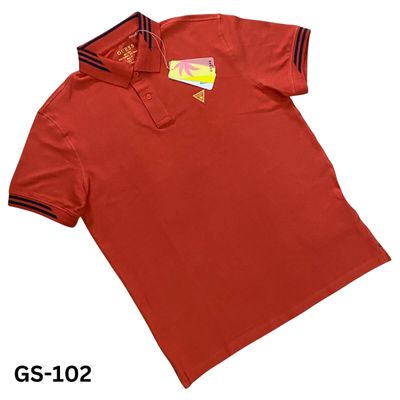 Guess Men's Orange Red Polo T-shirt_img_1