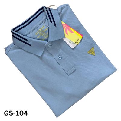 Guess Men's Sky Blue Polo T-shirt_img_0