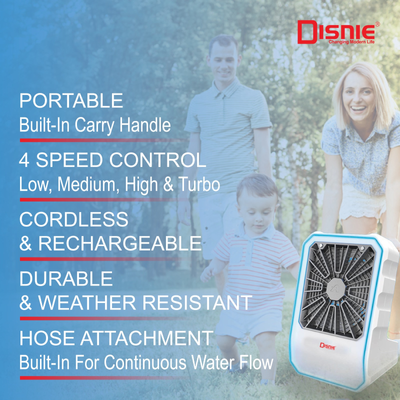 Disnie AC/DC Personal Powerful Portable Rechargeable Electric Hand Held Fan Mini Fan With Water Mist ._img_2