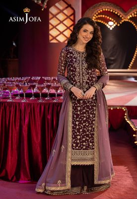 Asim Jofa - Embroidered Chiffon 3 Pcs_img_0