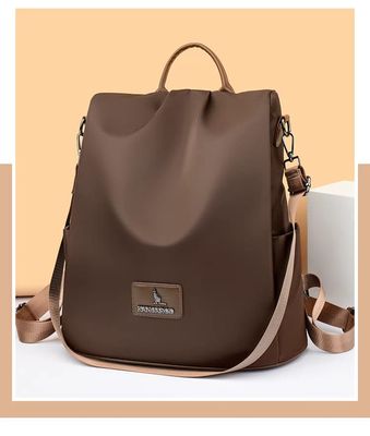 New Texture Oxford Cloth Women’s Backpack(Coffee)_img_4
