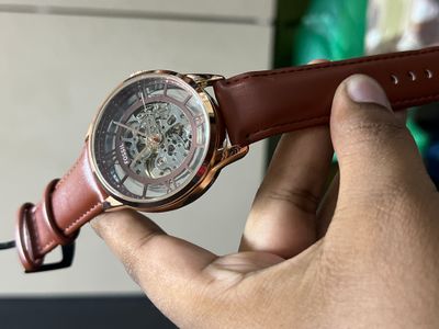 FOSSIL AUTO LIGHT BROWN BELT ROSE GOLD CASE_img_0