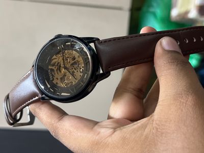 FOSSIL AUTO SKELETON BROWN BELT BLACK CASE_img_0