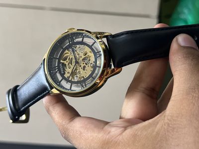 F OSSIL AUTO SKELETON BLACK BELT GOLD CASE_img_0