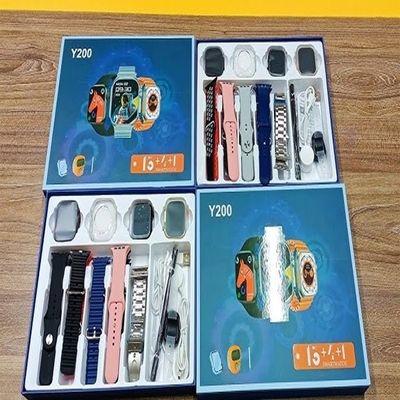 Y200 Smartwatch ( 3 Watches + 13 Straps + Silicone Case + Touch Pen + Counter ) 3 in 1 Combo Pack Smart Watch_img_1