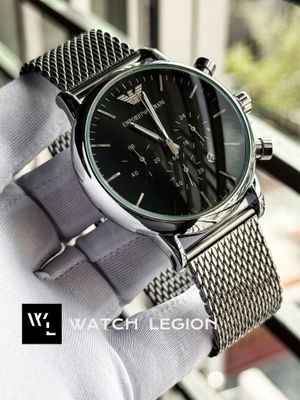 ARMANI MESH CHAIN GLOSSY BLACK DIAL_img_1