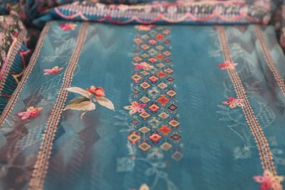 Womens Deep Turquoise Premium Embroidery Three Piece_img_0