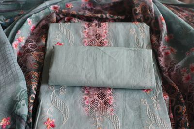 Womens Light Teal Premium Embroidery Three Piece_img_3