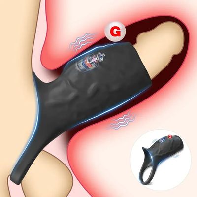 Vibrating Penis Sleeve Cock Ring Adult Sex Toys for Men Women Penis Ring Vibrator G-Spot Stimulation Male Couple Sex Toy_img_0