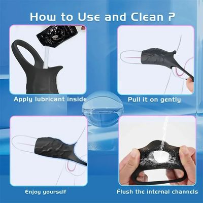 Vibrating Penis Sleeve Cock Ring Adult Sex Toys for Men Women Penis Ring Vibrator G-Spot Stimulation Male Couple Sex Toy_img_3
