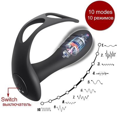 Male Prostate Massage Vibrator Anal Plug Wireless Control Wear Silicone Stimulate Massager Delay Ejaculation Ring Toy for Men_img_3