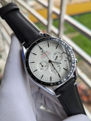 Omega Three Chrono Black Belt White Dial_img_1