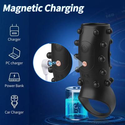 Vibrating Penis Ring Vibrators Delay Ejaculation Sex Toys for Men Extender Erection G Spot Testicular Stimulator Couples_img_2