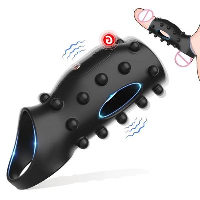 Vibrating Penis Ring Vibrators Delay Ejaculation Sex Toys for Men Extender Erection G Spot Testicular Stimulator Couples_img_0