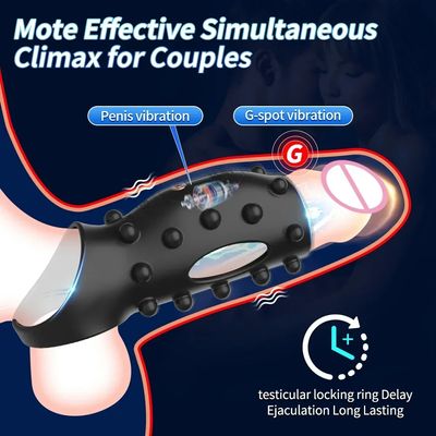 Vibrating Penis Ring Vibrators Delay Ejaculation Sex Toys for Men Extender Erection G Spot Testicular Stimulator Couples_img_5
