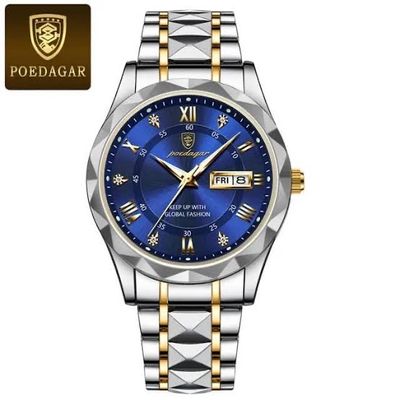 POEDAGAR 615 Luxury Business Man Wristwatch Waterproof Luminous Date Week Men Watch For Men Quartz Clock Stainless Steel Men’s Watches Reloj_img_7